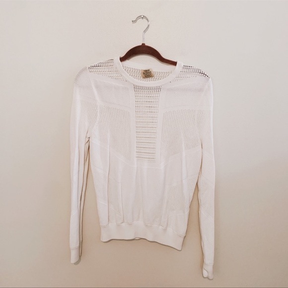 Torn by Ronny Kobo cut out perforated pin prick white Faige Sweater - Picture 8 of 8